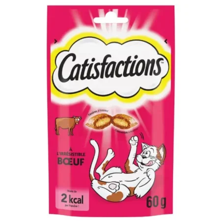 Catisfactions Friandises pour chat et chaton 60g (Boeuf | Poulet | Saumon | Canard | Fromage | Herbe a chat)